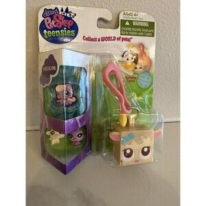 HTF LITTLEST PET SHOP TEENSIES FOREST PETS LAMB BIRD KEYCHAIN